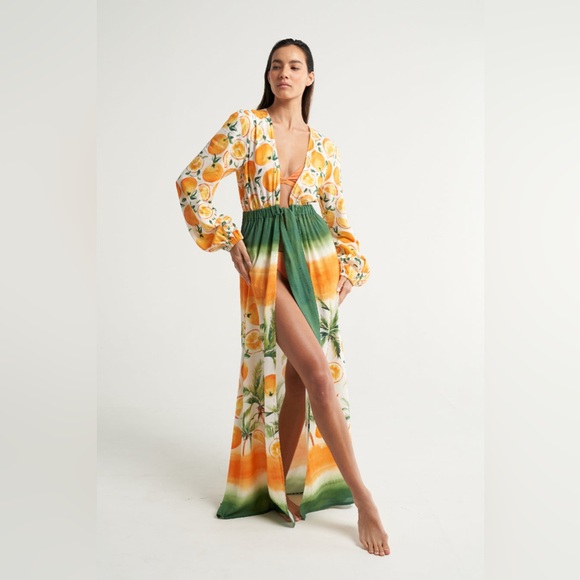 SIGAL Long-Sleeve Tie-Front Cover-Up Dress L - Picture 10 of 16